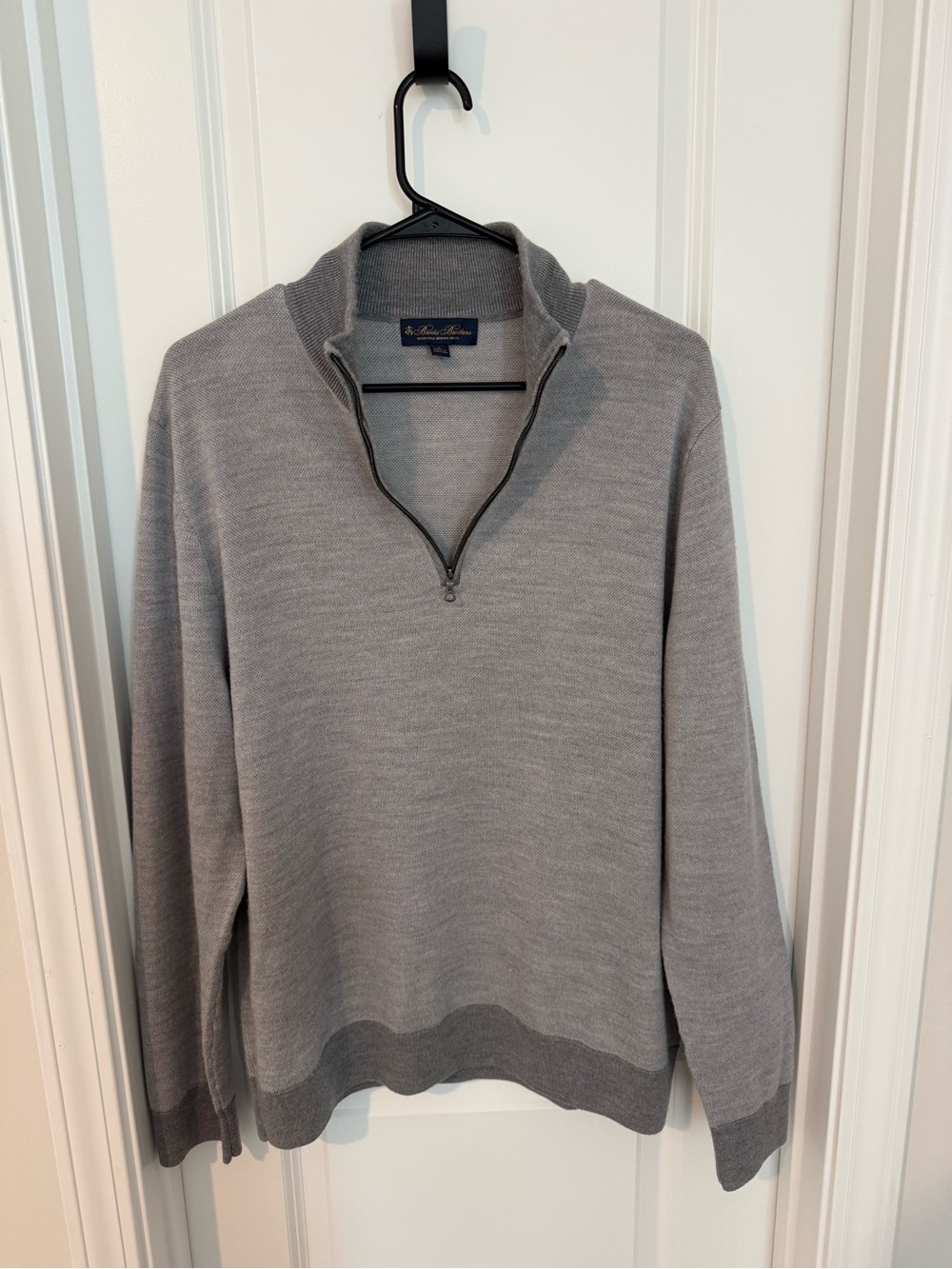 Brooks Brothers Light Gray Half-Zip Sweater